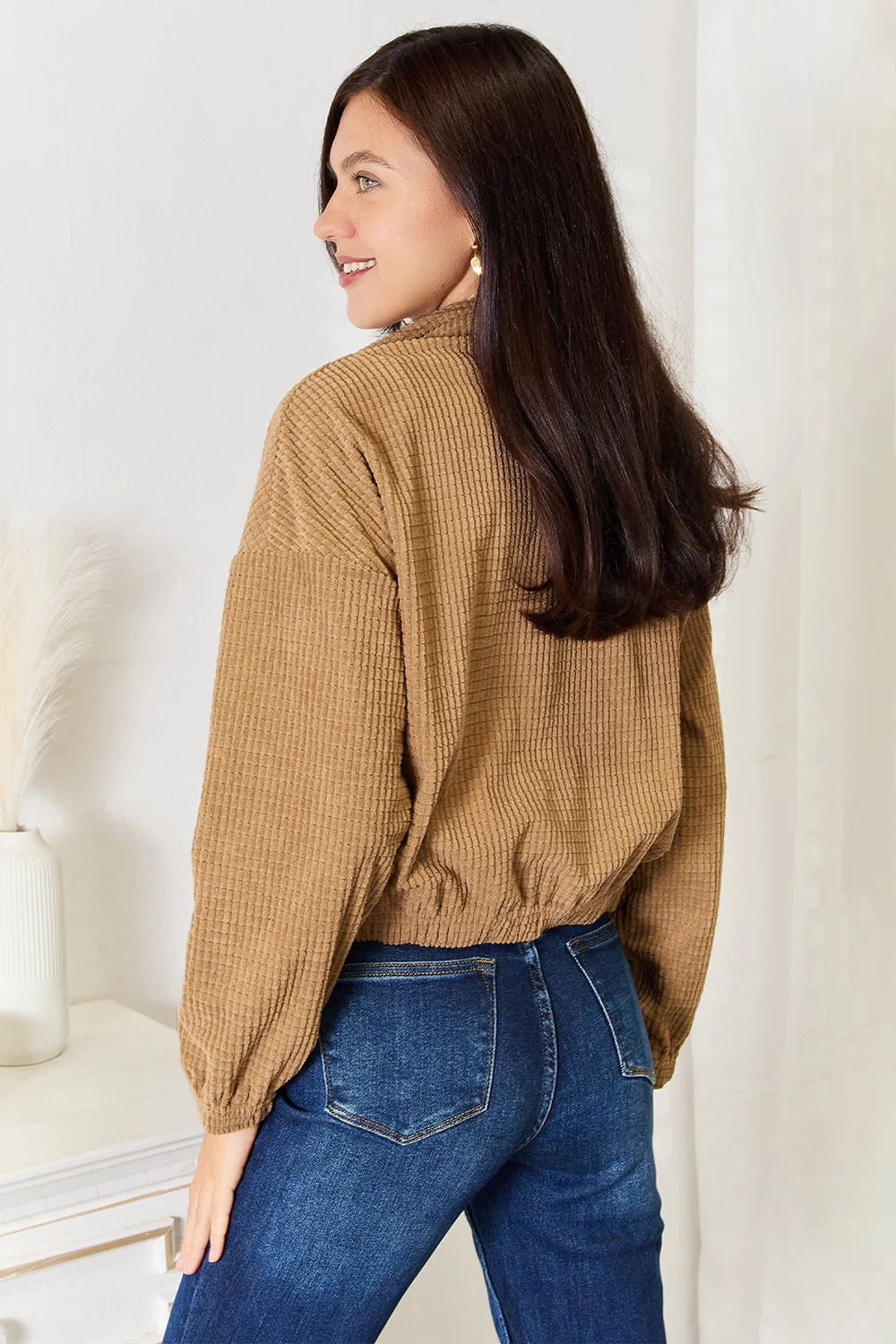 Long Sleeve Dropped Shoulder Jacket, image 3