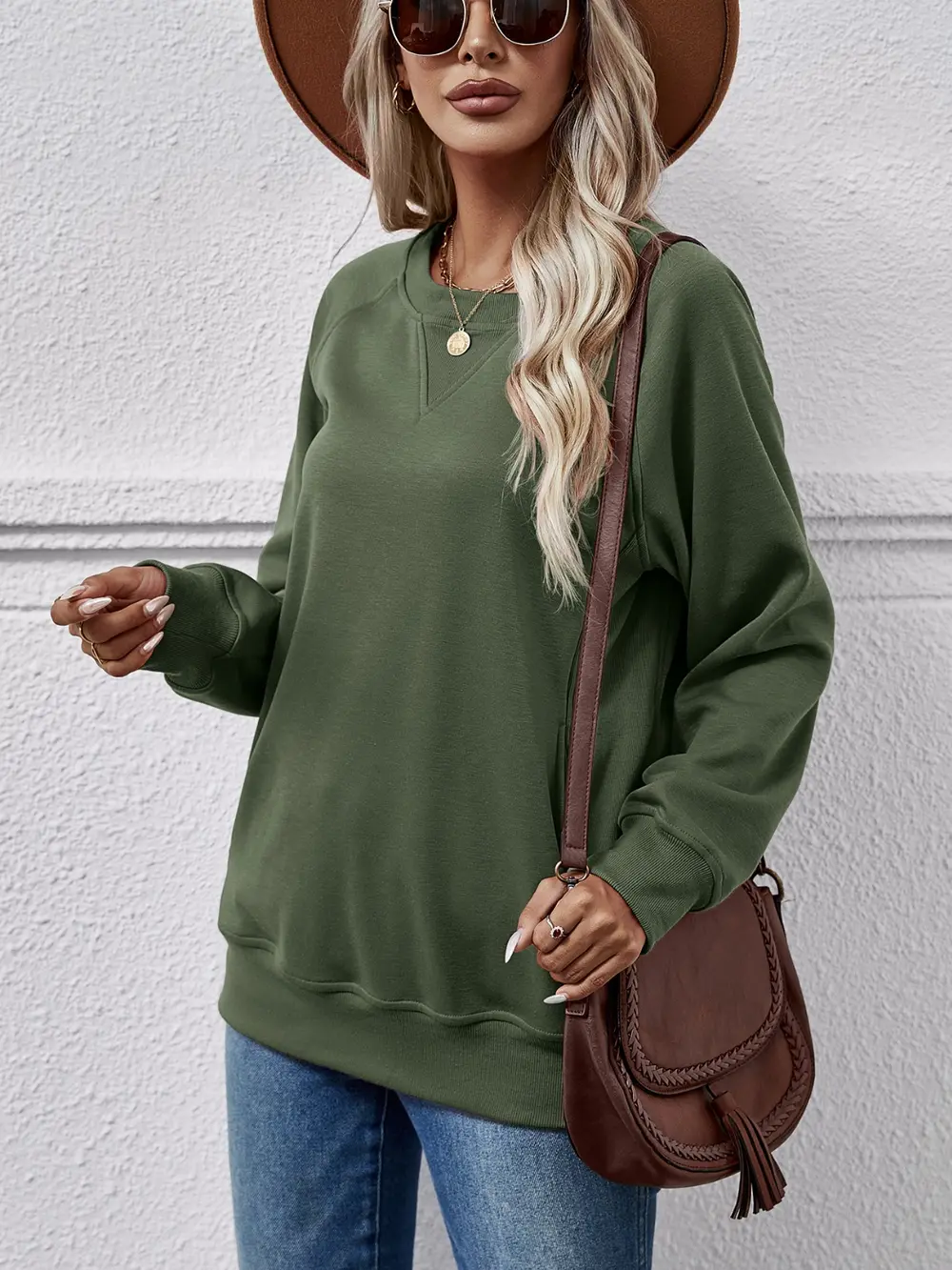 Round Neck Long Sleeve Sweatshirt, image 14