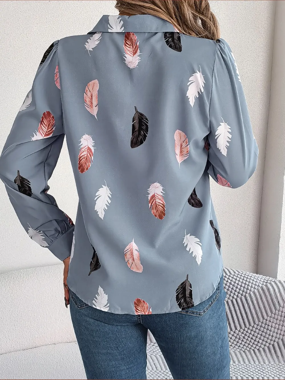 Button Up Printed Collared Neck Shirt, image 9