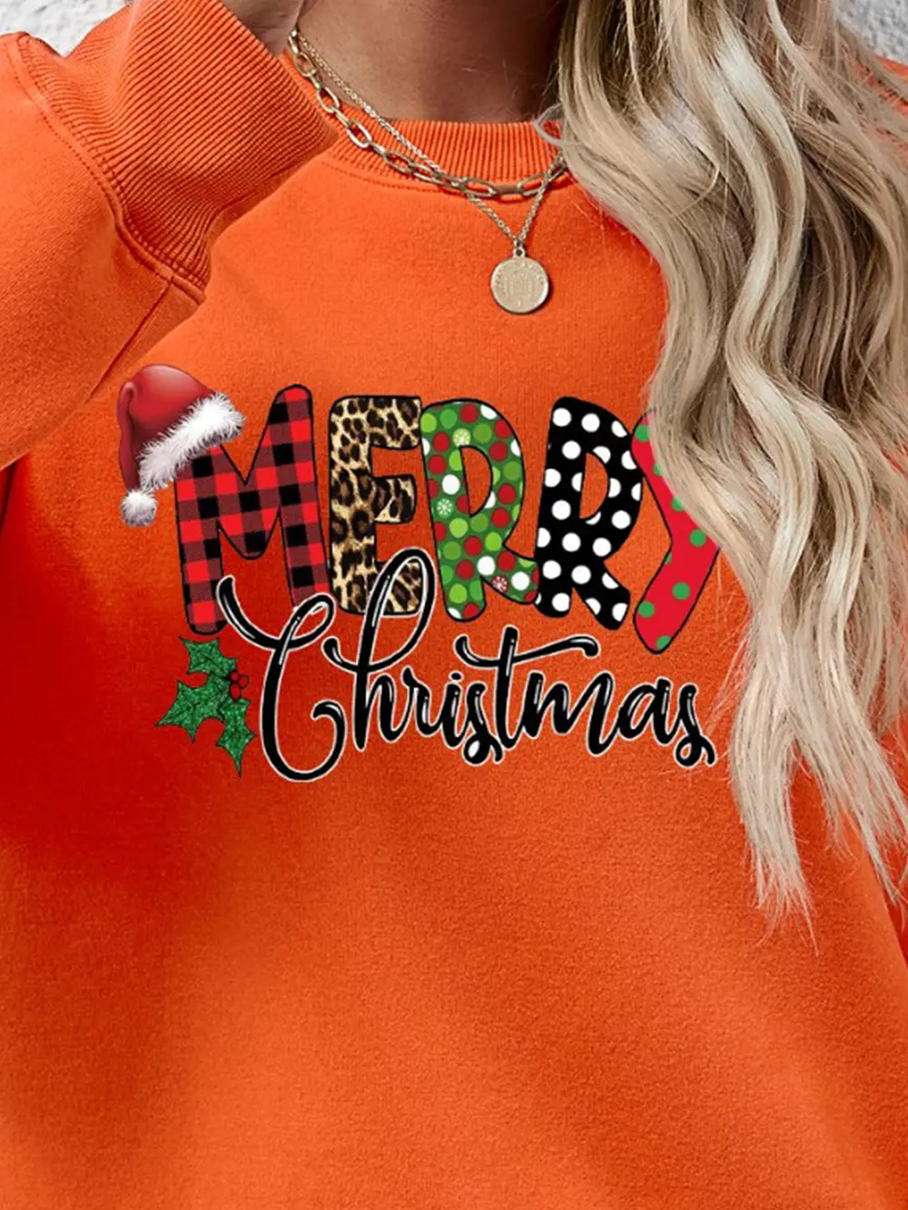 MERRY CHRISTMAS Round Neck Dropped Shoulder Sweatshirt, image 23