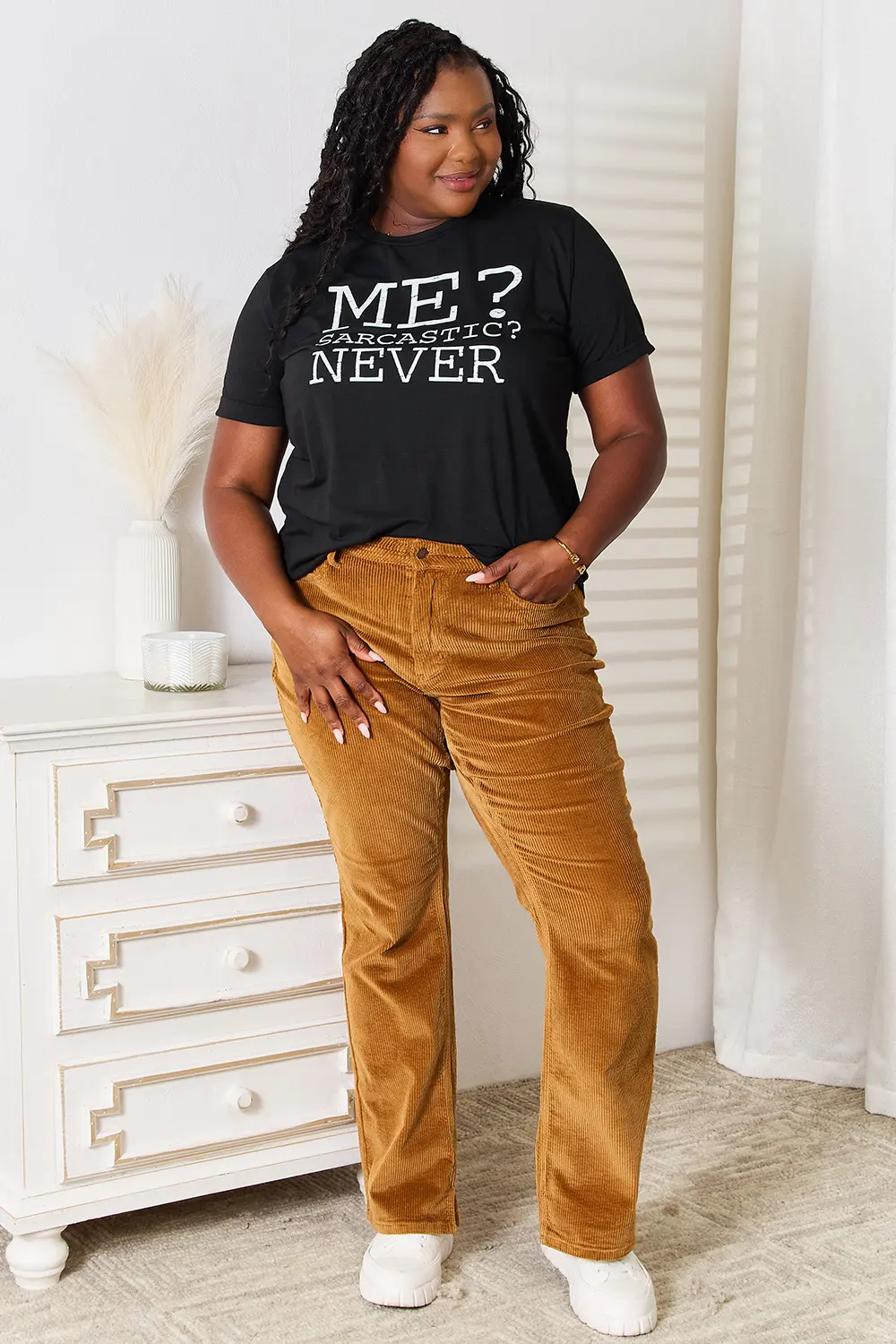 Letter Graphic Round Neck T-Shirt, image 2