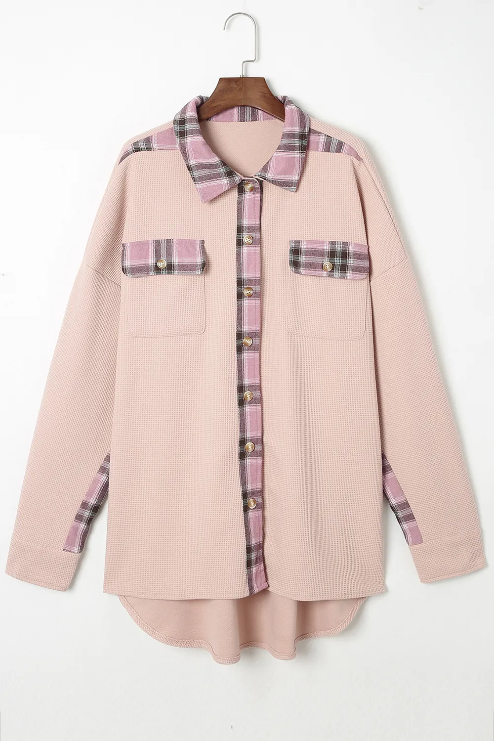 Plaid Button Down Collared Jacket, image 5