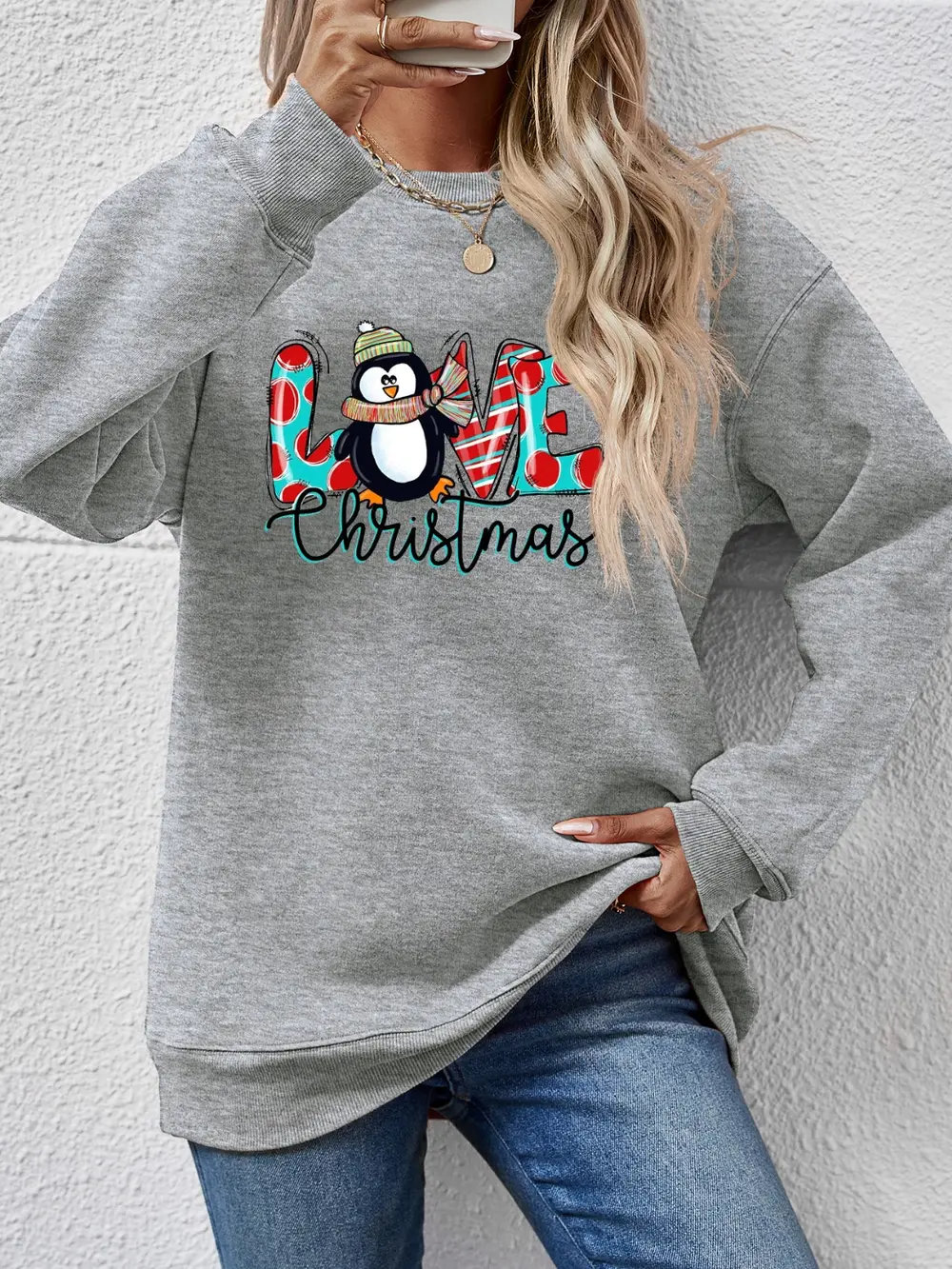 LIVE CHRISTMAS Drop Shoulder Round Neck Sweatshirt, image 25