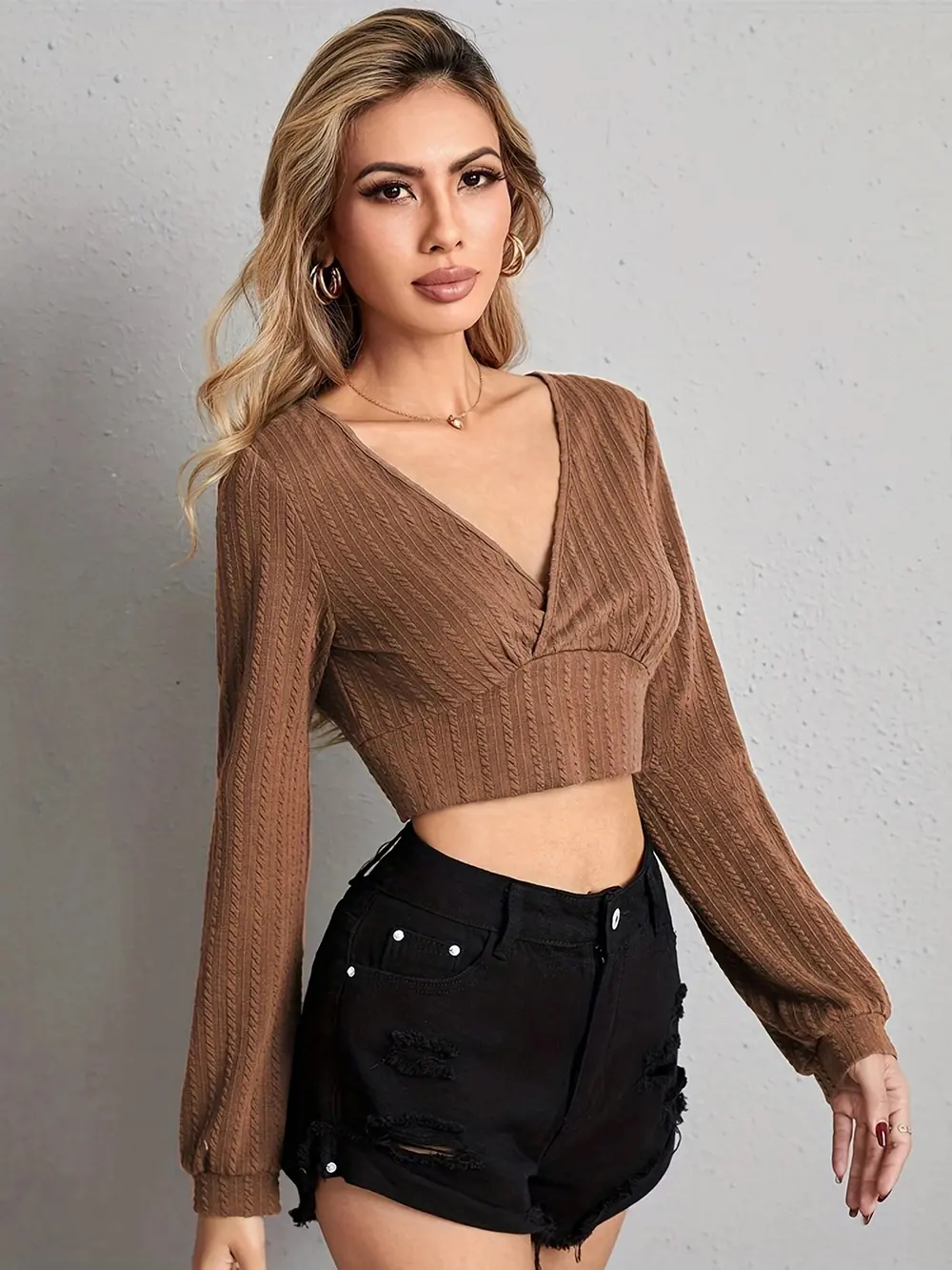 V Neck Crop Top, image 4