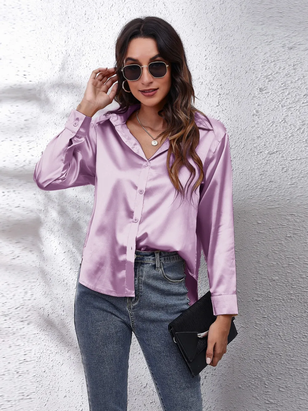 Collared Neck Buttoned Long Sleeve Shirt, image 8