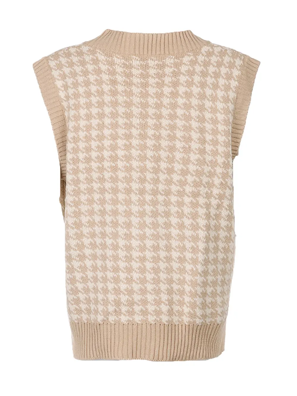 Houndstooth V-Neck Sweater Vest, image 4