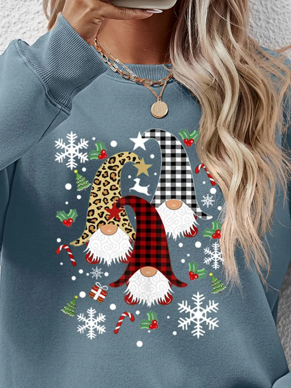 Faceless Gnomes Graphic Drop Shoulder Sweatshirt, image 20