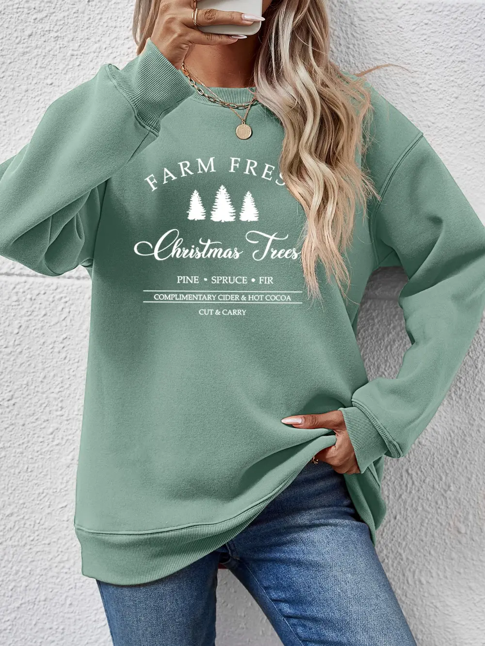 Graphic Round Neck Dropped Shoulder Sweatshirt, image 22