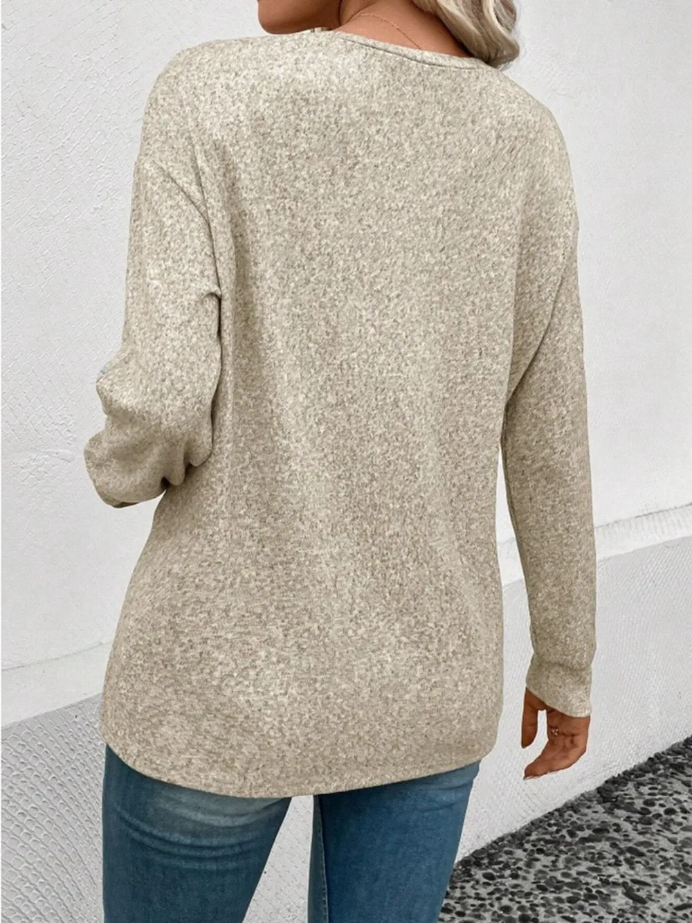 Round Neck Long Sleeve T-Shirt, image 6