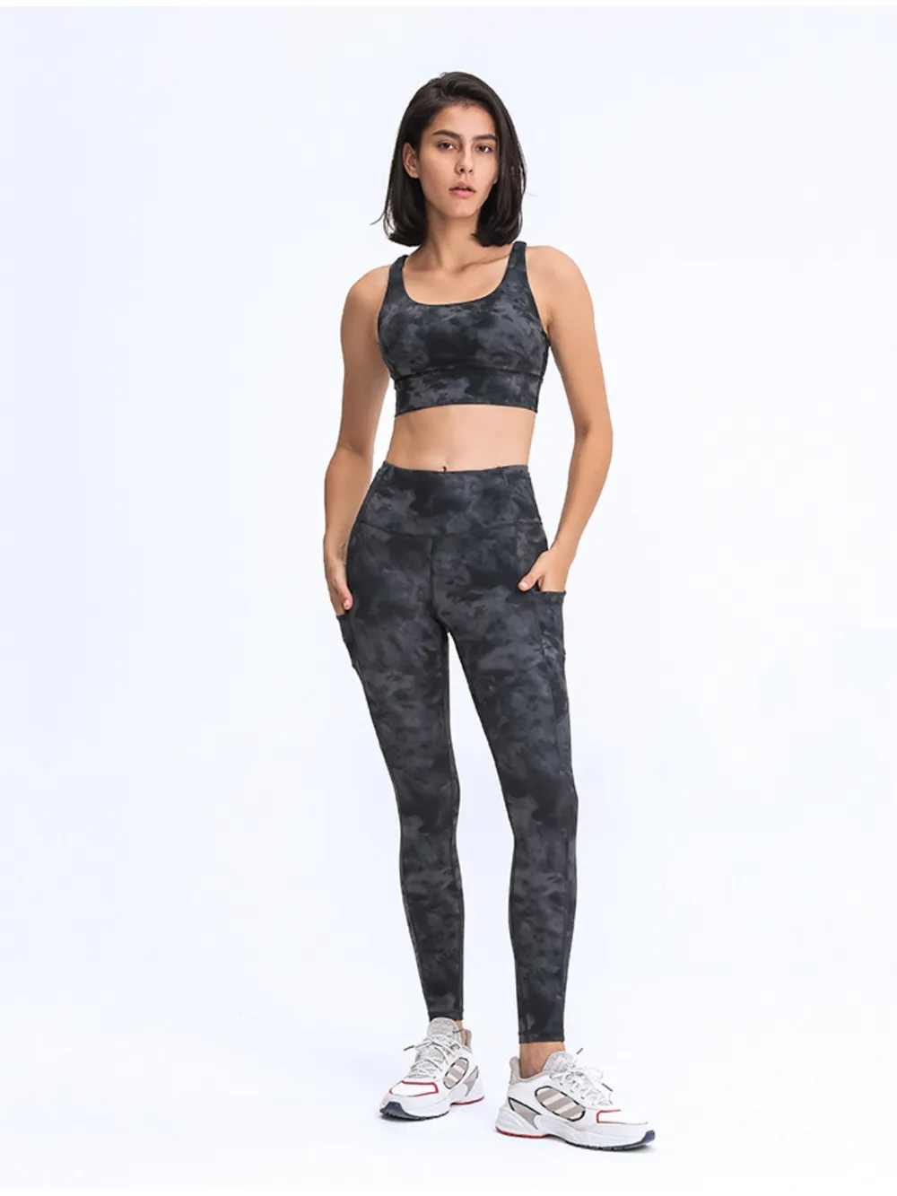 Wide Waistband Leggings with Pockets, image 3