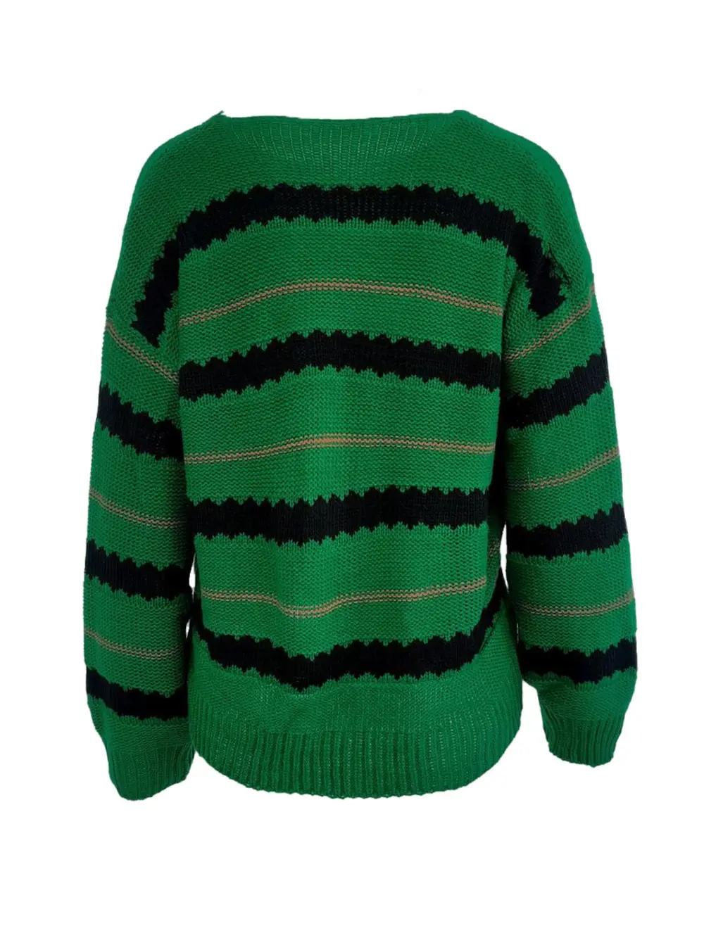Striped Round Neck Long Sleeve Sweater, image 8