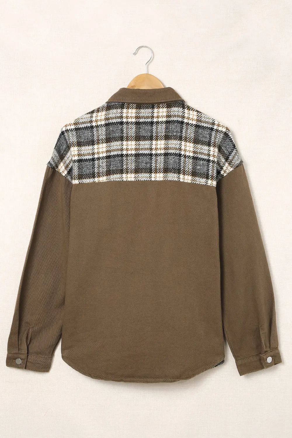 Plaid Collared Denim Jacket, image 3