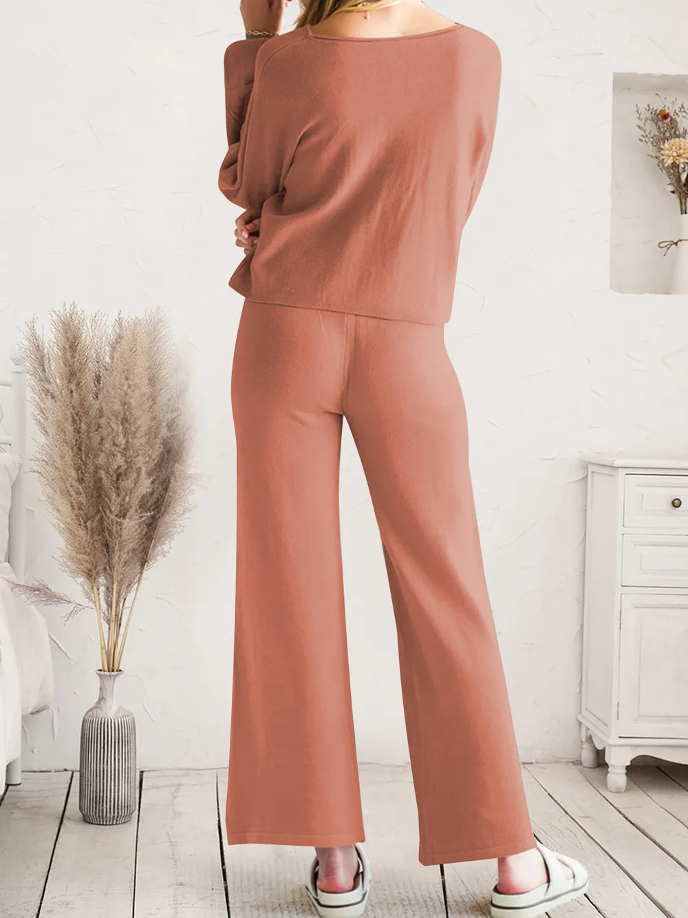 Long Sleeve Lounge Top and Drawstring Pants Set, image 21