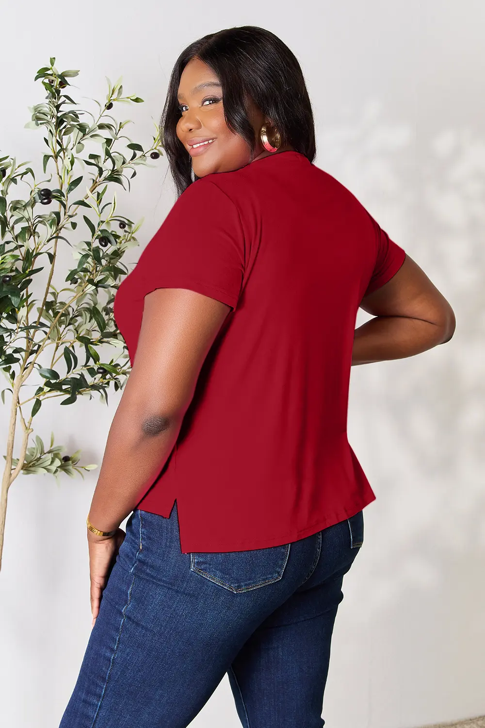 Full Size Round Neck Short Sleeve T-Shirt, image 5