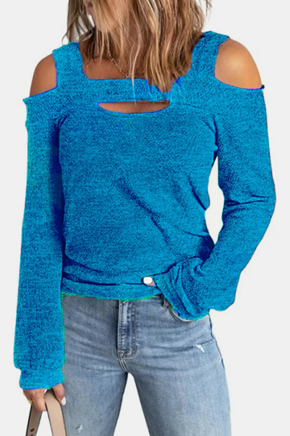 Full Size Cutout Cold Shoulder Blouse, image 5