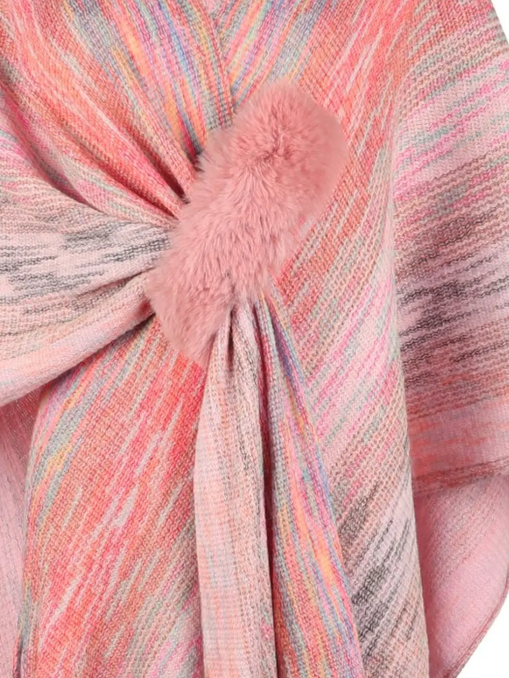 Heathered Fringe Hem Poncho, image 8