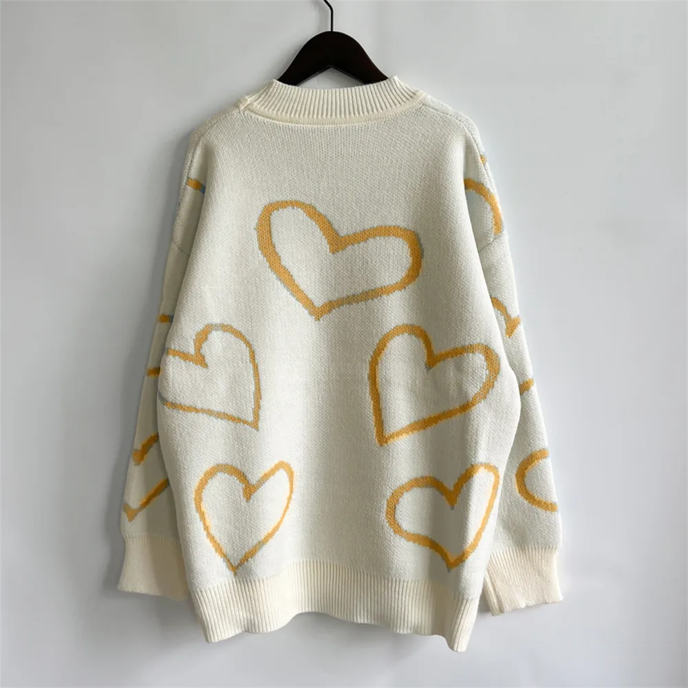 Heart Pattern Long Sleeve Sweater, image 15