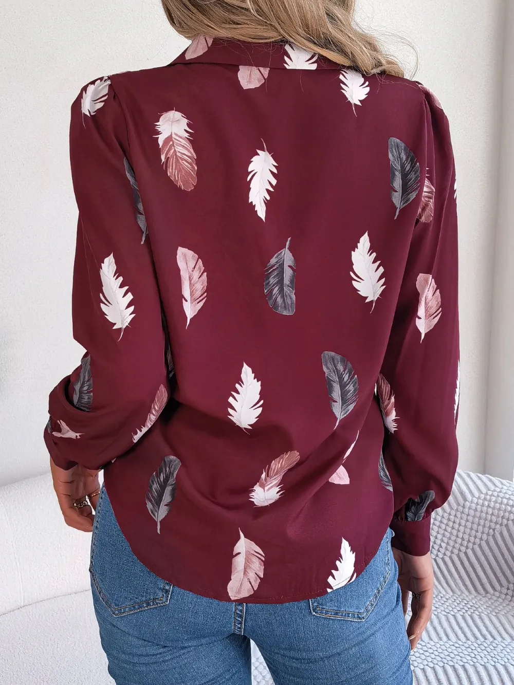 Button Up Printed Collared Neck Shirt, image 7