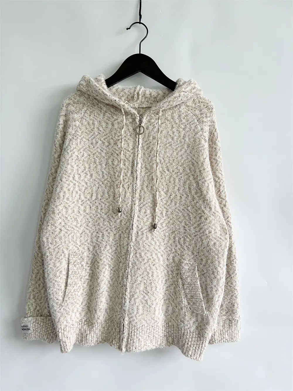 Zip Up Drawstring Long Sleeve Hooded Sweater, image 17