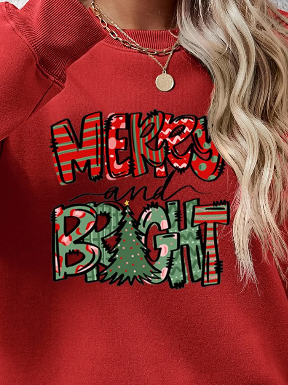 MERRY AND BRIGHT Long Sleeve Sweatshirt, image 4