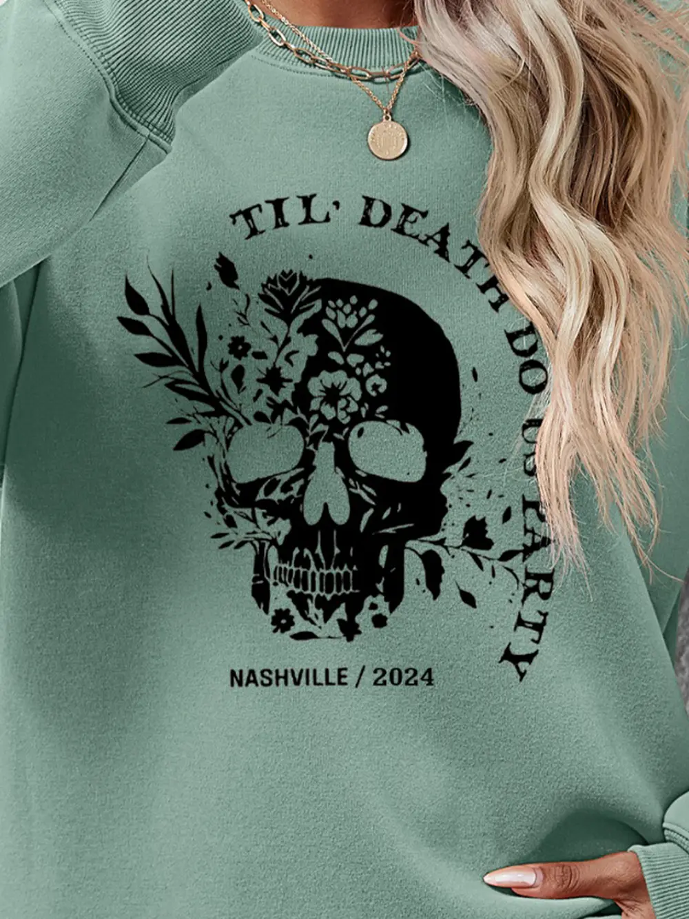 Graphic Round Neck Dropped Shoulder Sweatshirt, image 4