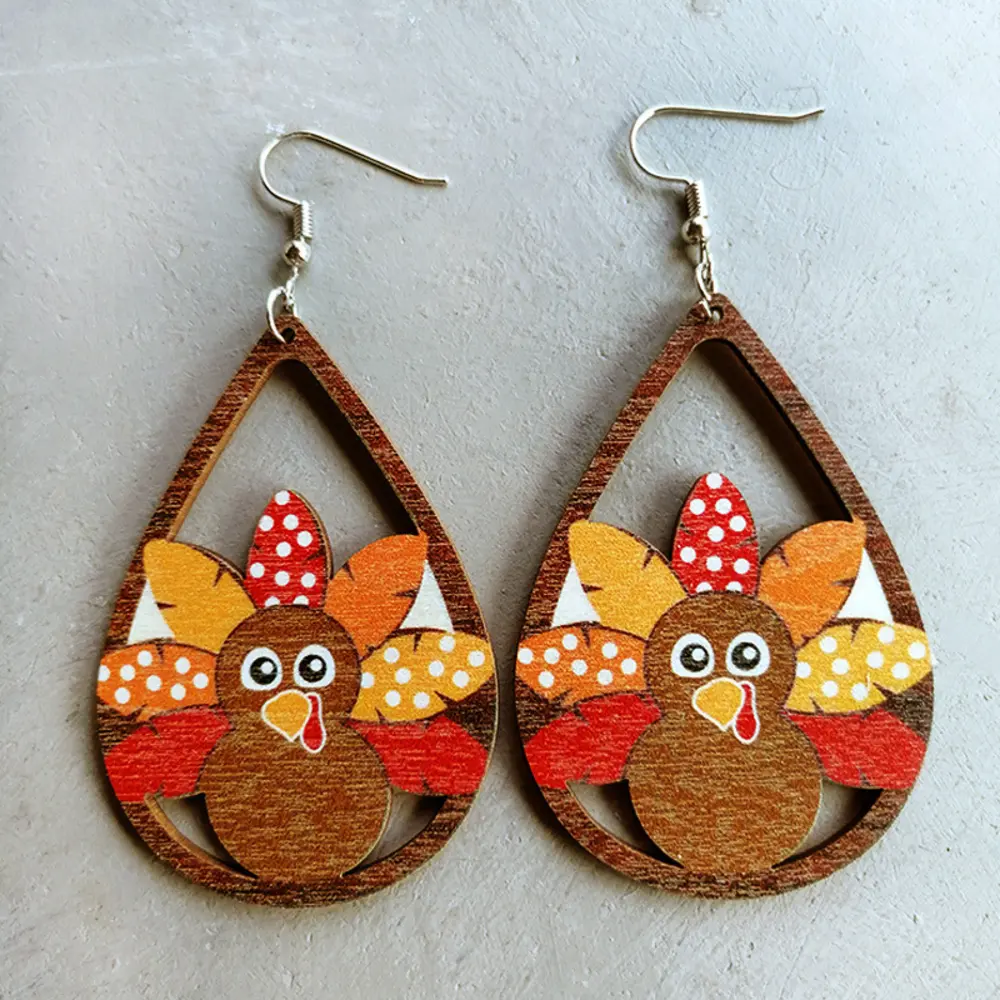 Thanksgiving Turkey Drop Earrings, image 6
