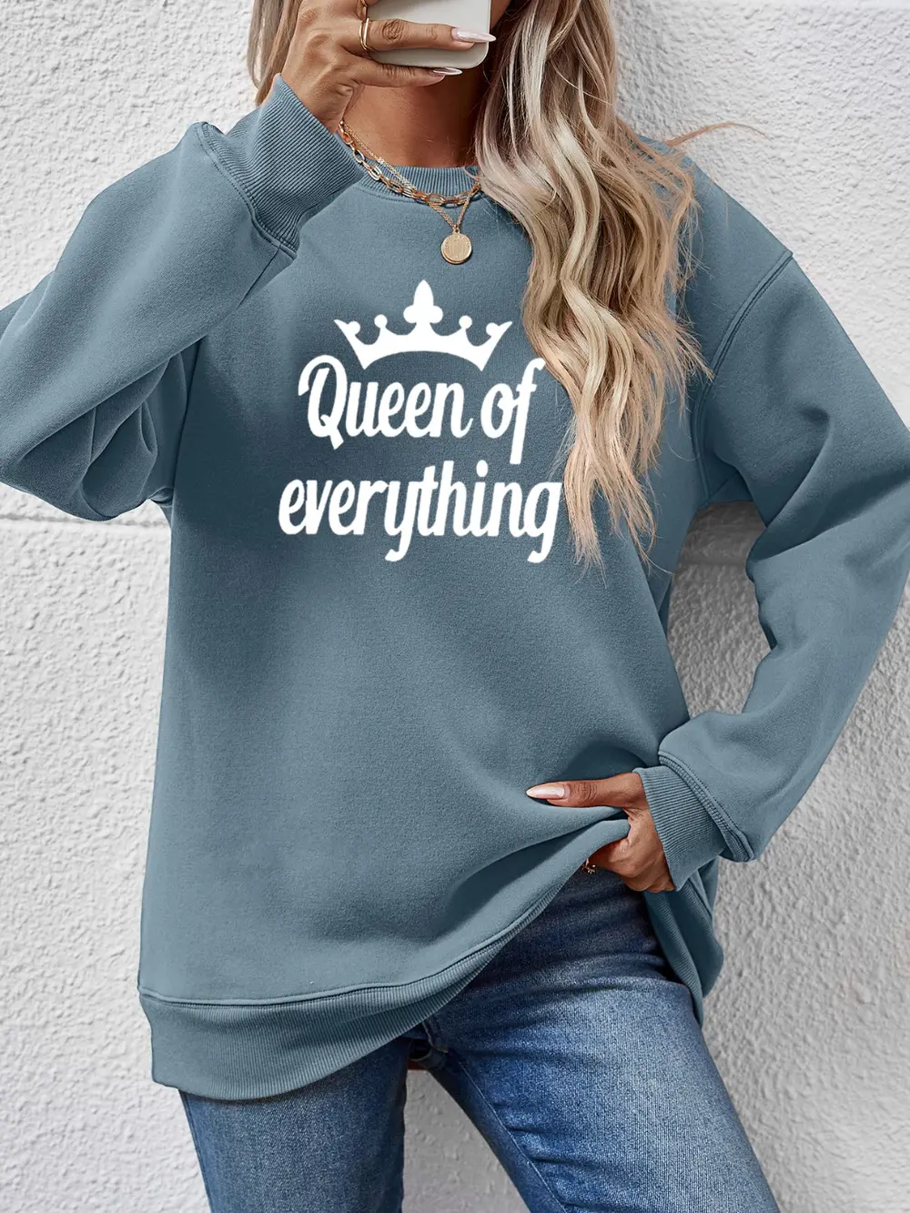 QUEEN OF EVERYTHING Round Neck Sweatshirt, image 8