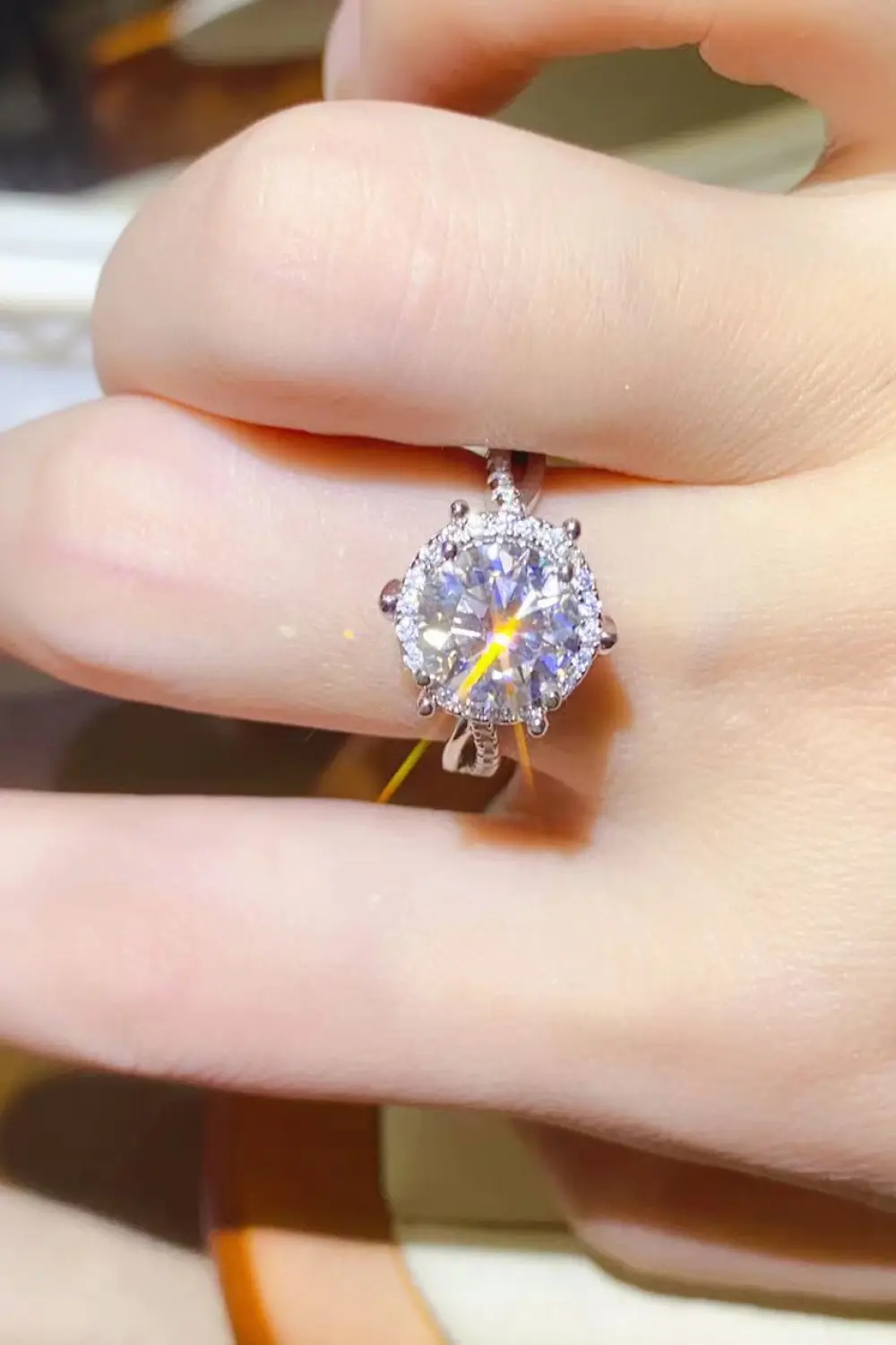 2 Carat Moissanite 925 Sterling Silver Ring, image 2