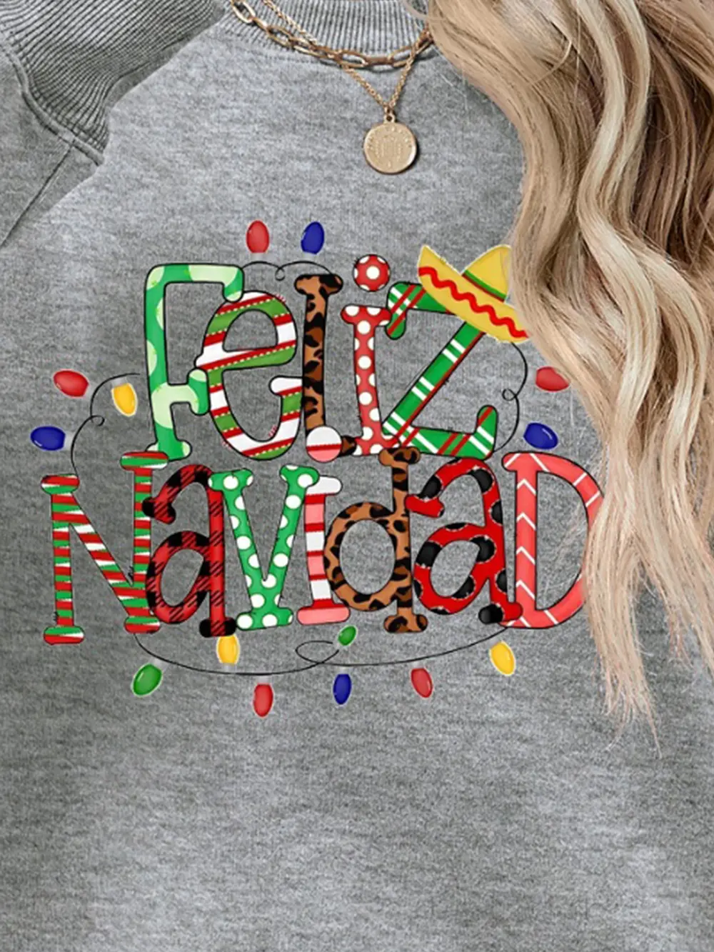 FELIZ NAVIDAD Round Neck Drop Shoulder Sweatshirt, image 23