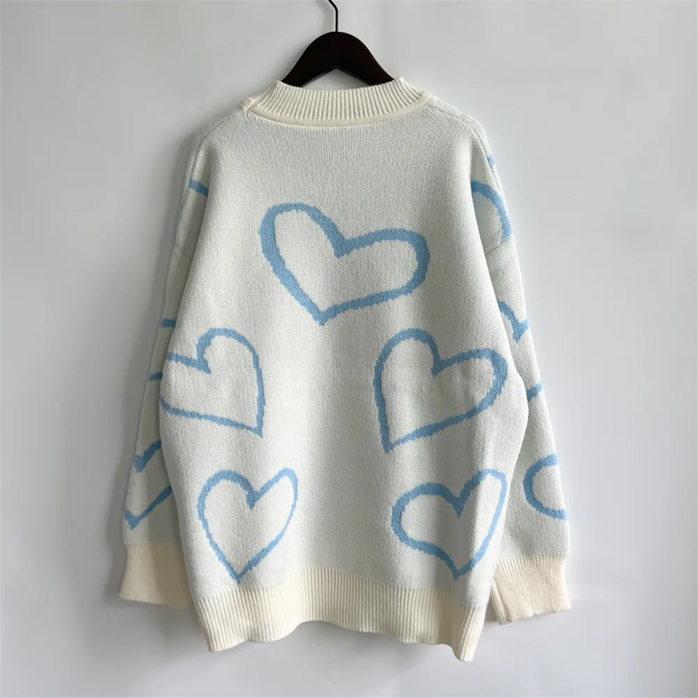 Heart Pattern Long Sleeve Sweater, image 13
