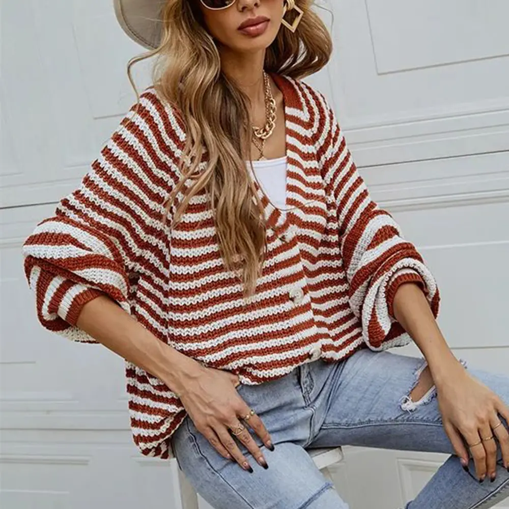 Striped Button Down Long Sleeve Cardigan, image 11