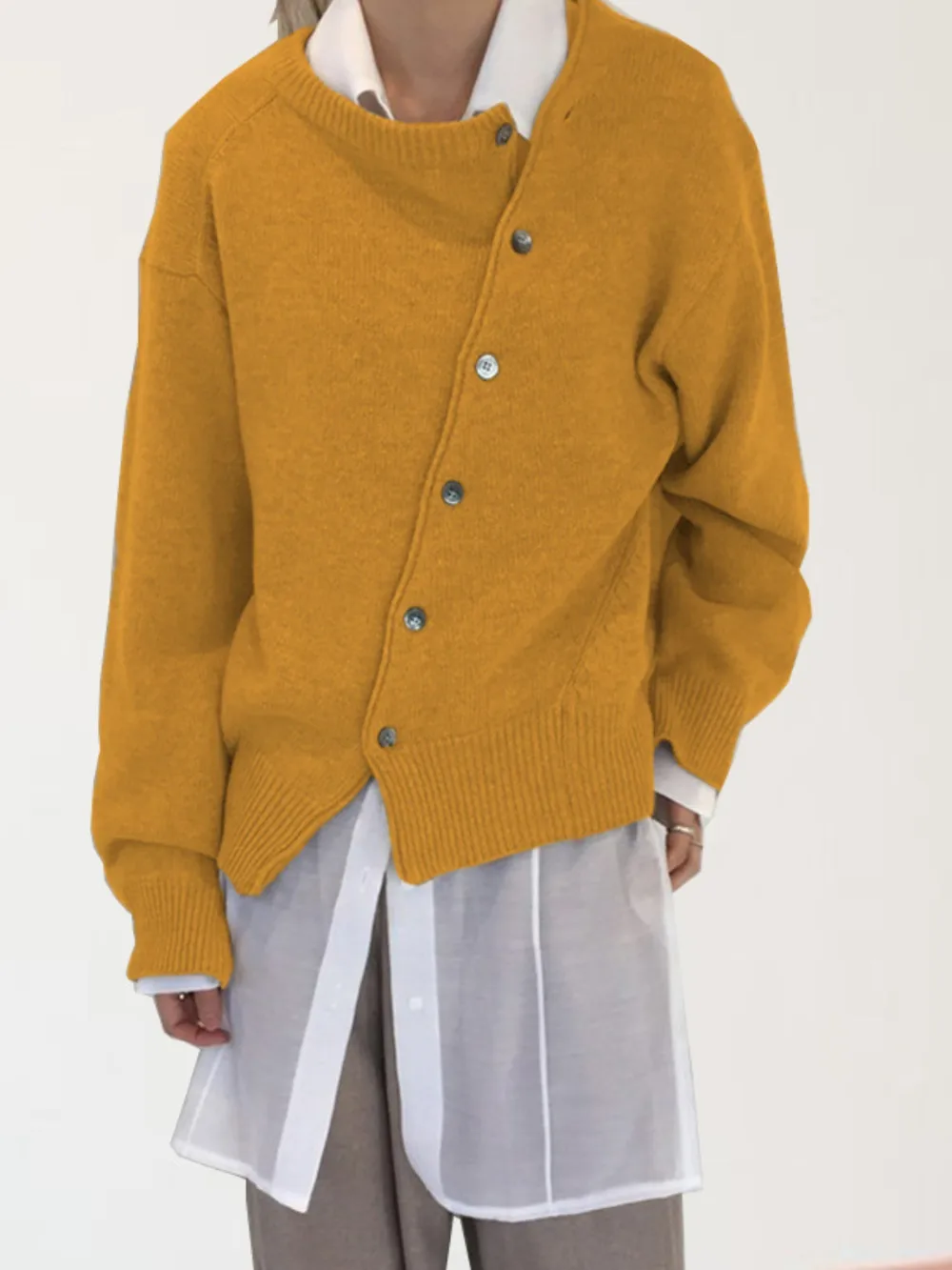 Dropped Shoulder Buttoned Cardigan, image 7