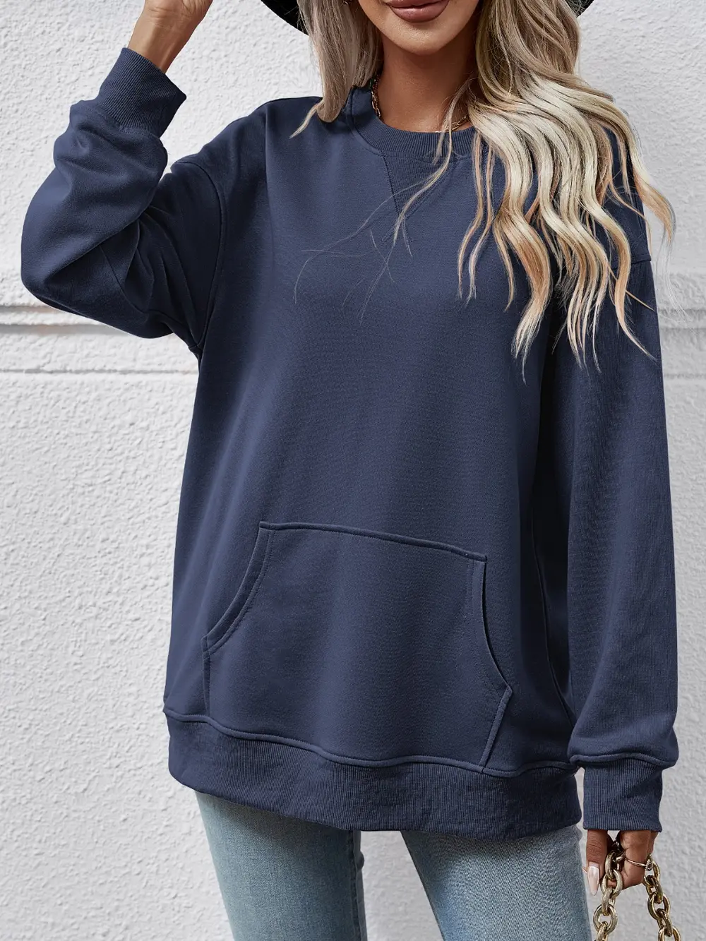 Round Neck Long Sleeve Sweatshirt, image 7