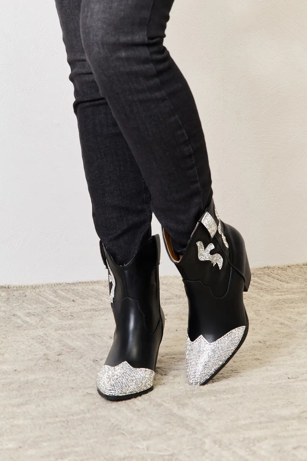 Rhinestone Pointed Boots