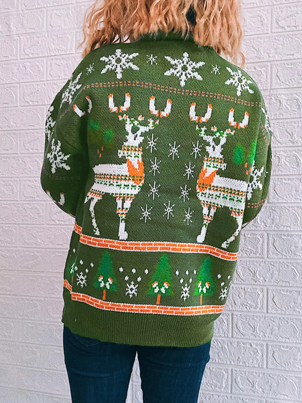Turtleneck Drop Shoulder Long Sleeve Sweater, image 3