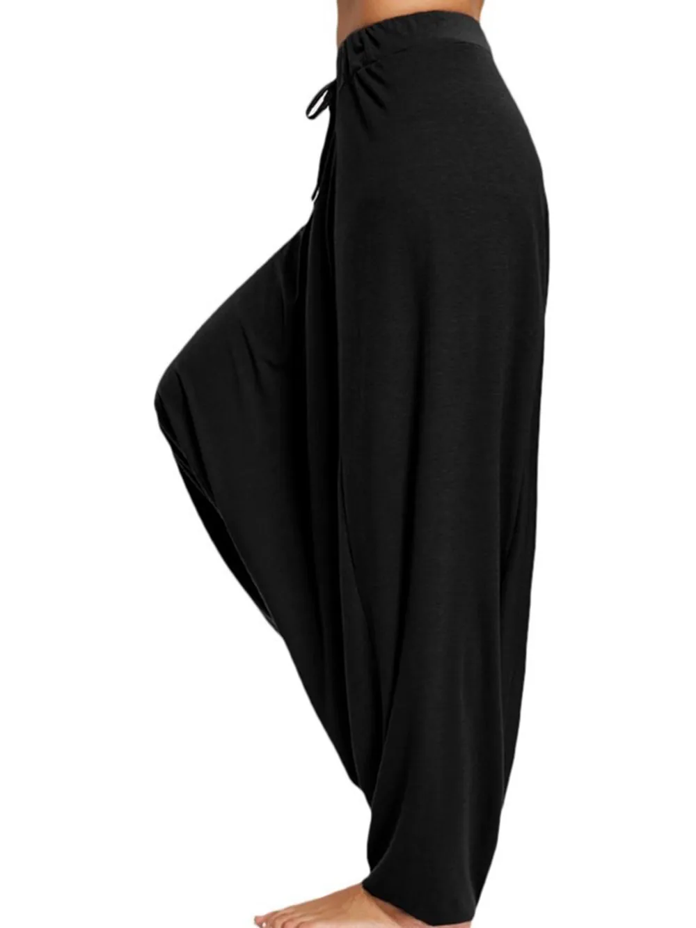 Tied Mid Waist Long Harem Pants, image 3