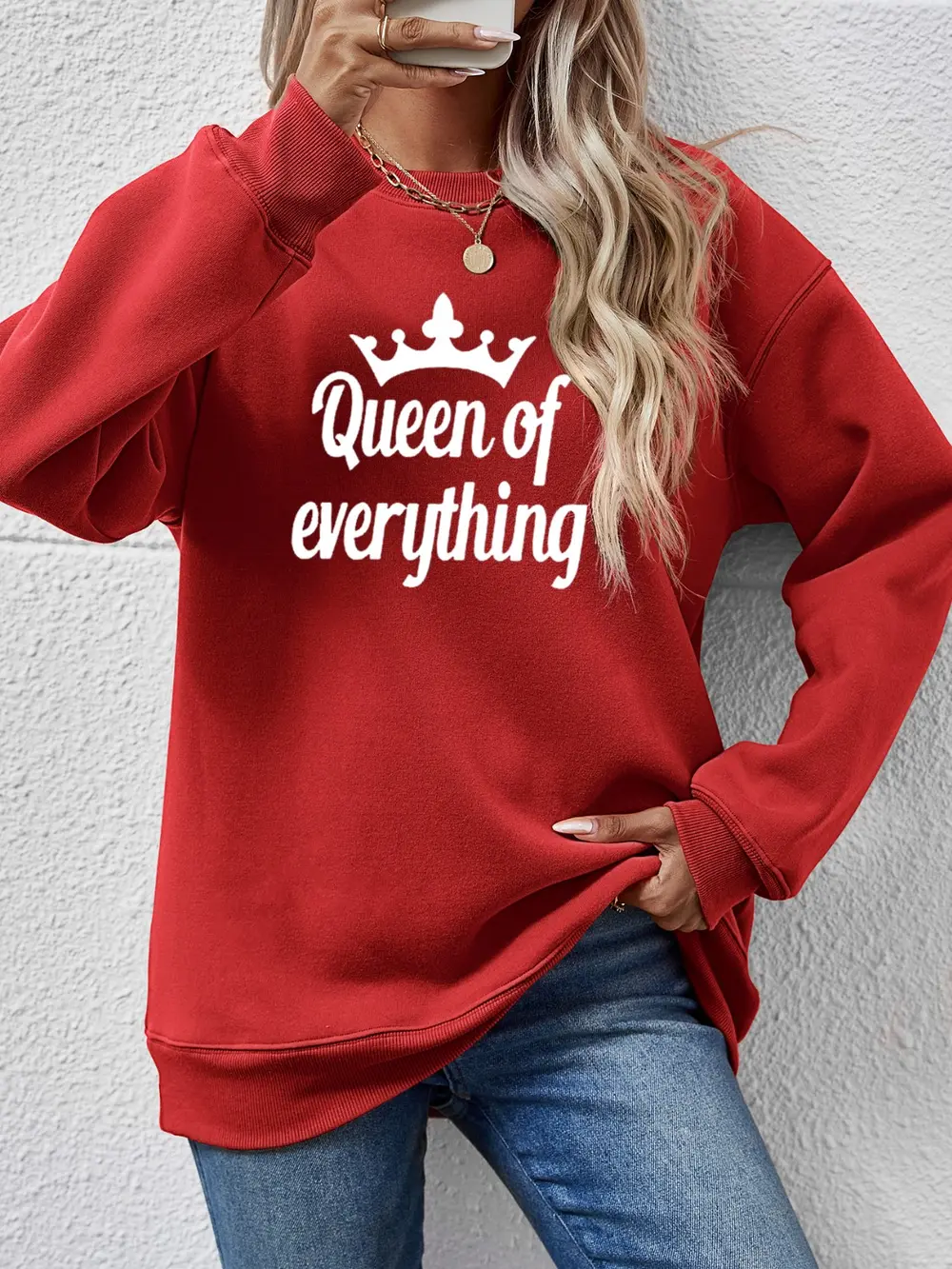 QUEEN OF EVERYTHING Round Neck Sweatshirt, image 5