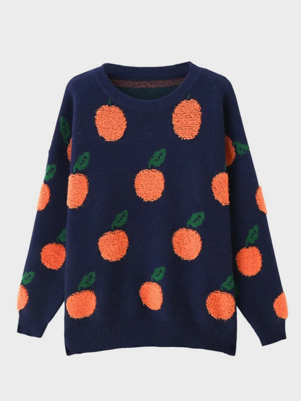 Printed Round Neck Drop Shoulder Sweater, image 7