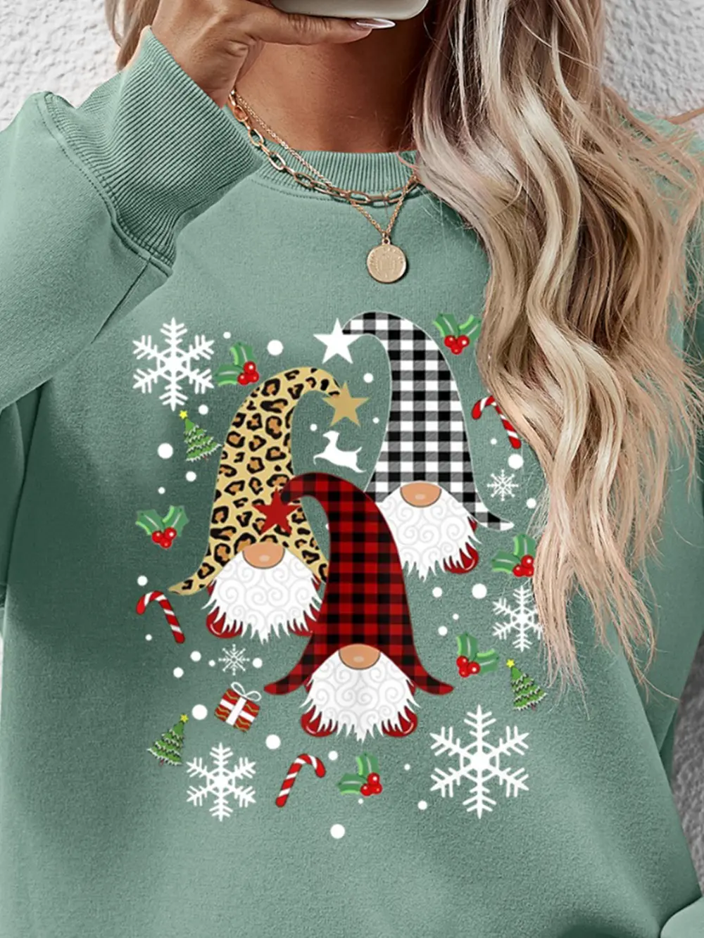 Faceless Gnomes Graphic Drop Shoulder Sweatshirt, image 11