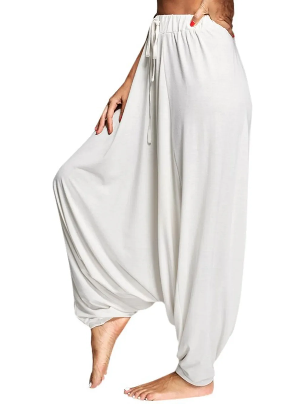 Tied Mid Waist Long Harem Pants, image 5