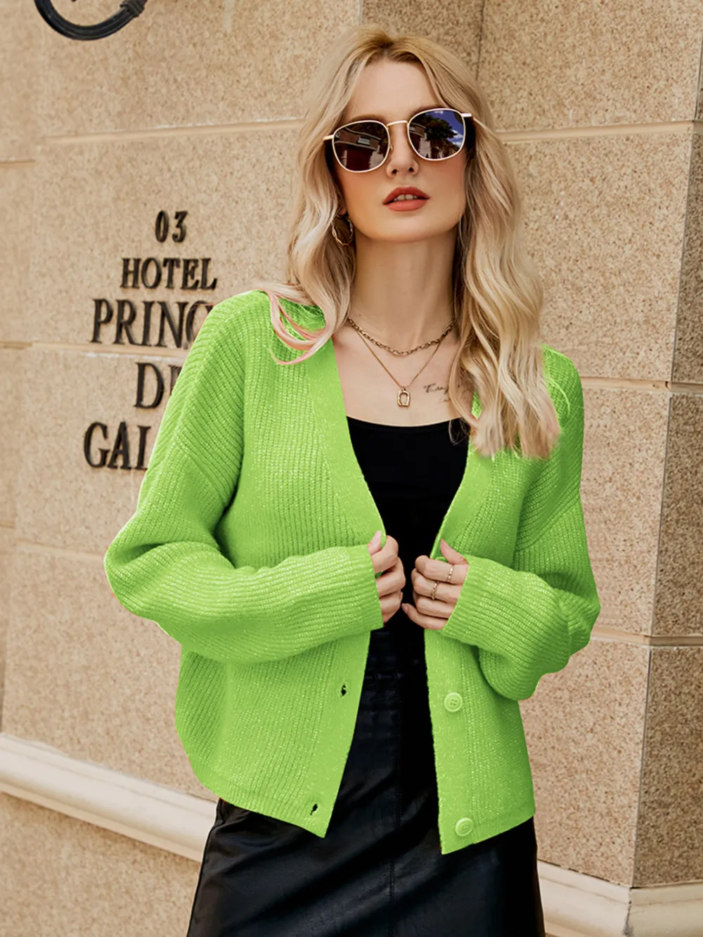 Dropped Shoulder Button Up Cardigan, image 5