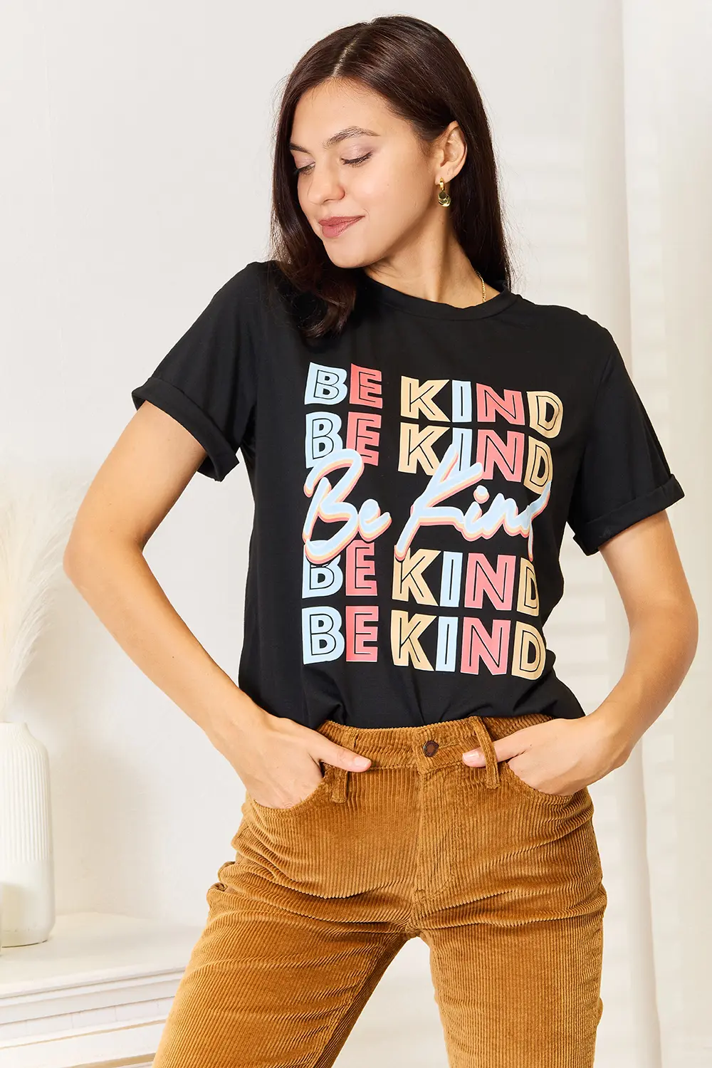 BE KIND Graphic Round Neck T-Shirt, image 3