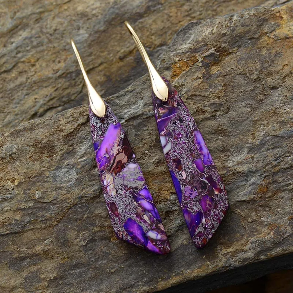 Gold-Plated Copper Dangle Earrings, image 2