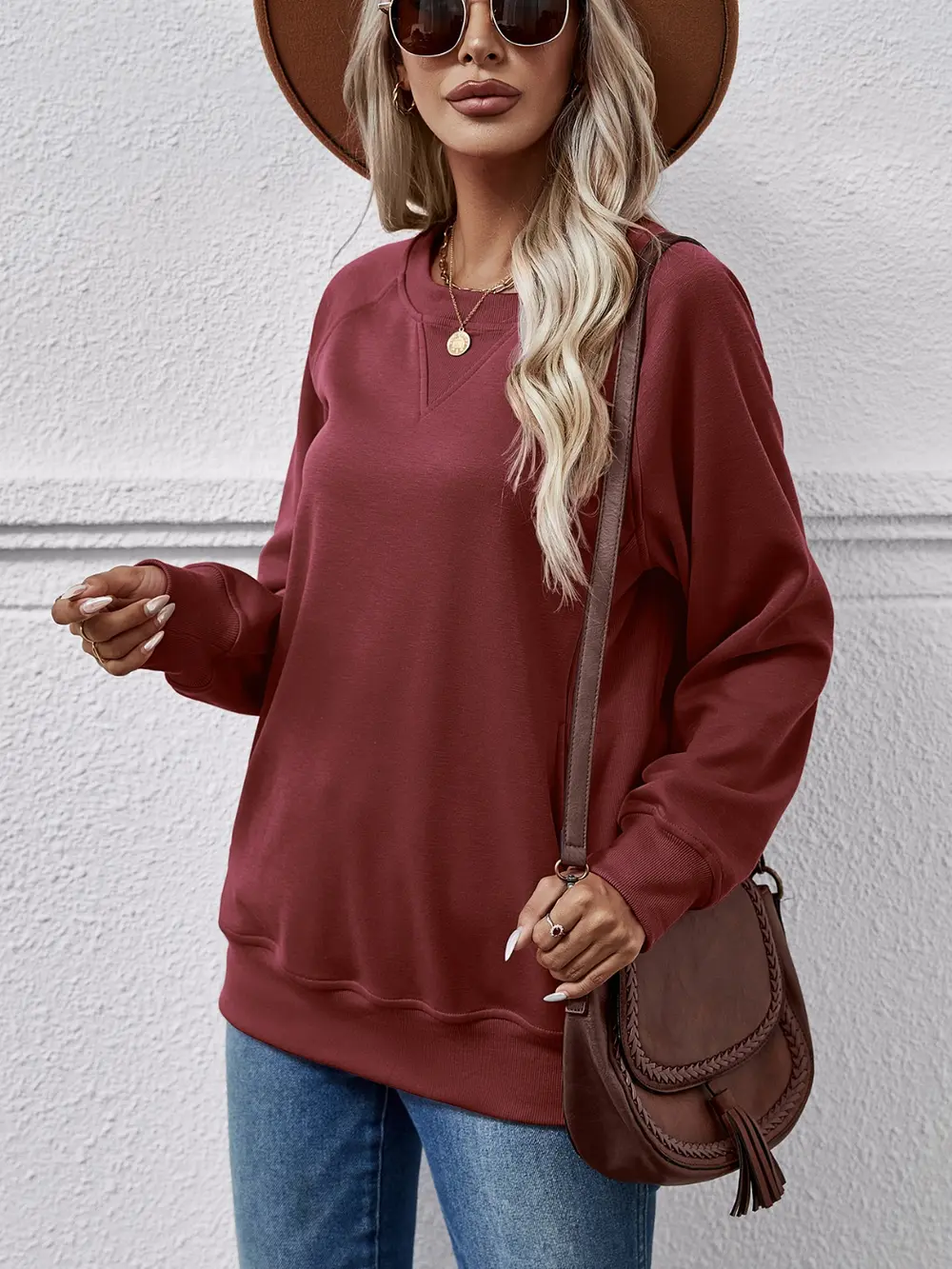 Round Neck Long Sleeve Sweatshirt, image 20