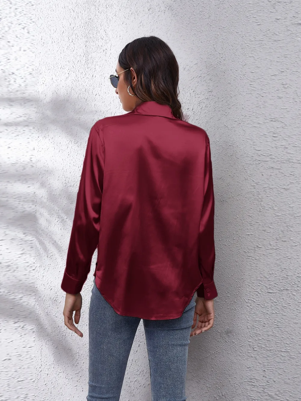 Collared Neck Buttoned Long Sleeve Shirt, image 22