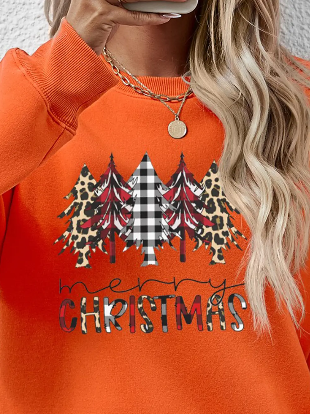 MERRY CHRISTMAS Round Neck Long Sleeve Sweatshirt, image 21