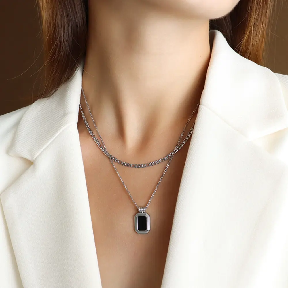 Titanium Steel Gold-Plated Pendant Necklace, image 3