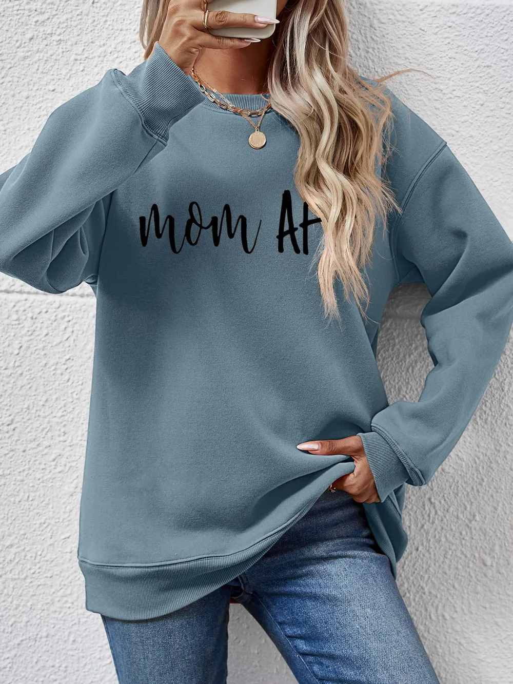 Letter Graphic Dropped Shoulder Sweatshirt, image 10