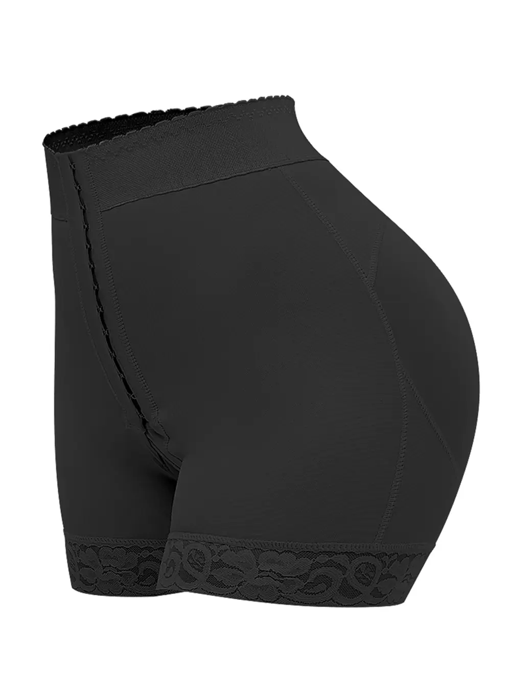 Full Size Lace Detail Hook-and-Eye Shaping Shorts, image 3