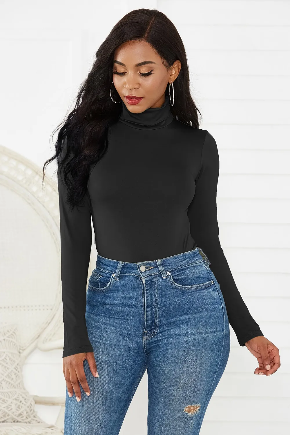 Turtleneck Long Sleeve Bodysuit, image 11